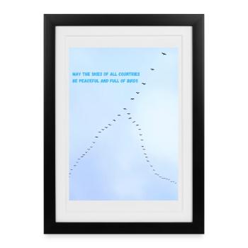 Des oiseaux dans le ciel - Affiche encadrée (27 × 37 cm) - noir - Devant