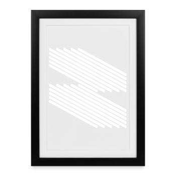 Motif de ligne minimaliste - Affiche encadrée (27 × 37 cm) - noir - Devant