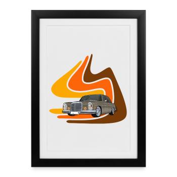 Retro Car - Framed poster (27 × 37 cm) - black - Front
