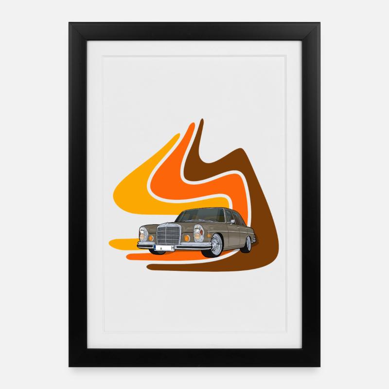 Voiture rétro - Affiche encadrée (27 × 37 cm) - noir