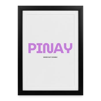 Mixte mais double – Fier design Pinay - Affiche encadrée (27 × 37 cm) - noir - Devant