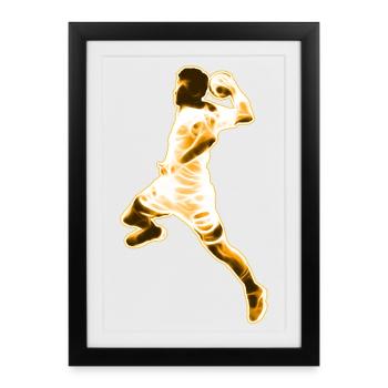 Handball Handballer - Design - Affiche encadrée (27 × 37 cm) - noir - Devant
