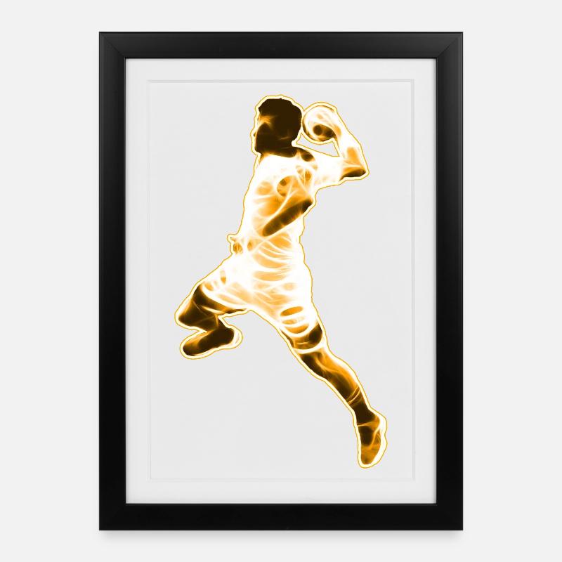 Ein Handballer - Gerahmtes Poster (27 × 37 cm) - Schwarz