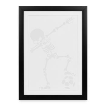 Dab dabbing skeleton football (soccer) - Affiche encadrée (27 × 37 cm) - noir - Devant
