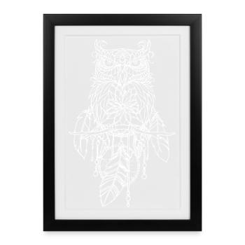 Dream owl - Framed poster (27 × 37 cm) - black - Front