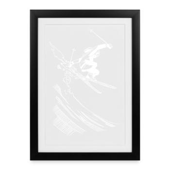 Ski - Affiche encadrée (27 × 37 cm) - noir - Devant