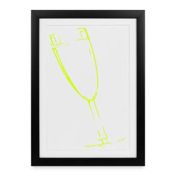 Abstract glass / line / green / pattern - Framed poster (27 × 37 cm) - black - Front