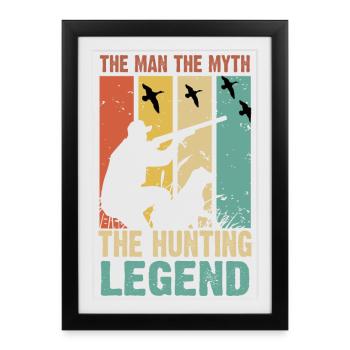 Chasseurs Chasse - Affiche encadrée (27 × 37 cm) - noir - Devant