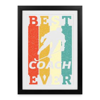 Hockey Meilleur Entraîneur - Affiche encadrée (27 × 37 cm) - noir - Devant