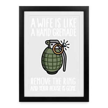 Funny JGA soldaat bachelor party military - Framed poster (27 × 37 cm) - black - Front
