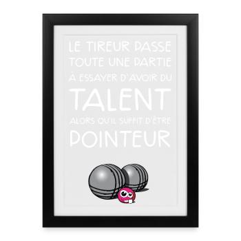 boules dicton pointeur dicton - Affiche encadrée (27 × 37 cm) - noir - Devant