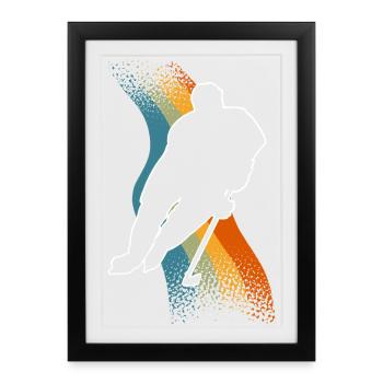 Eishockey - Gerahmtes Poster (27 × 37 cm) - Schwarz - Vorne