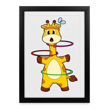Gymnastique d’entraînement Giraffe Ball Hoop - Affiche encadrée (27 × 37 cm) - noir - Devant