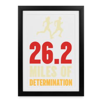 Marathon - 26,2 miles de détermination - Affiche encadrée (27 × 37 cm) - noir - Devant