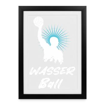 Water polo player silhouette white - Framed poster (27 × 37 cm) - black - Front