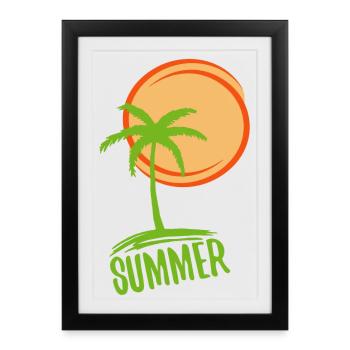 Vacances et été au paradis - Affiche encadrée (27 × 37 cm) - noir - Devant