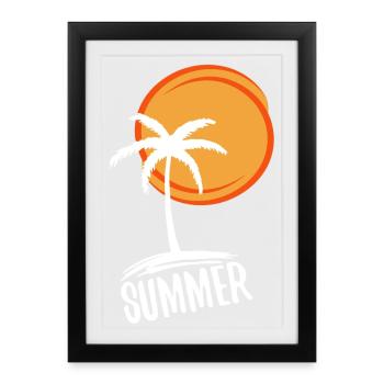 Holidays and summer in paradise (white) - Framed poster (27 × 37 cm) - black - Front