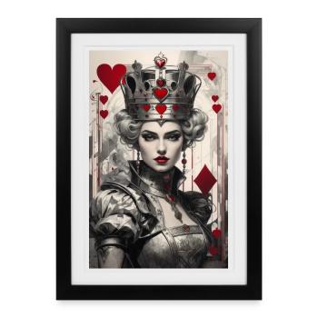 Fantasy Cyberpunk of the Queen of Hearts II - Framed poster (27 × 37 cm) - black - Front