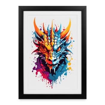 Cool Dragon - Affiche encadrée (27 × 37 cm) - noir - Devant