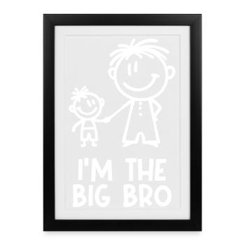 Déclaration de Big Brother Bro Frère Amour - Affiche encadrée (27 × 37 cm) - noir - Devant