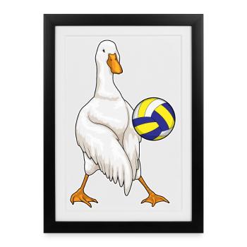 Joueur de volley-ball canard Volley-ball - Affiche encadrée (27 × 37 cm) - noir - Devant