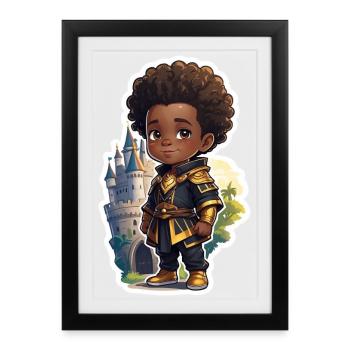 Full Moon Warrior Boys Design - Framed poster (27 × 37 cm) - black - Front