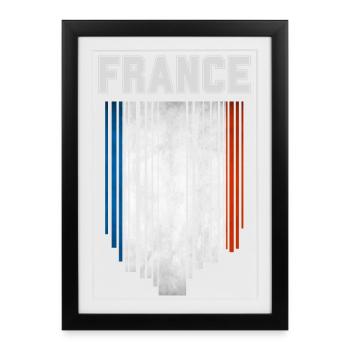 Drapeau de la France, fierté française - Affiche encadrée (27 × 37 cm) - noir - Devant