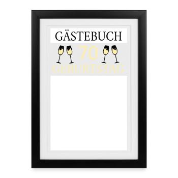 Livre d’or 70e anniversaire Signature T-shirt - Affiche encadrée (27 × 37 cm) - noir - Devant