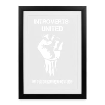 Introverts United - Framed poster (27 × 37 cm) - black - Front