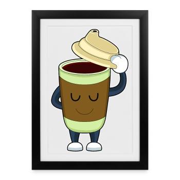 Coffee to go Becher - Gerahmtes Poster (27 × 37 cm) - Schwarz - Vorne