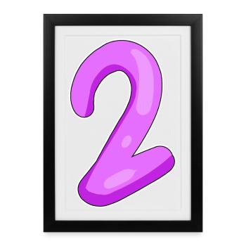 Two - 2 - Number Number - Framed poster (27 × 37 cm) - black - Front
