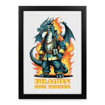 Dragon Fire Brigade - Framed poster (27 × 37 cm) - black - Front