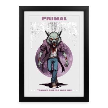 Loup-garou la nuit - Affiche encadrée (27 × 37 cm) - noir - Devant