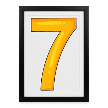 Number Seven - Number 7 Number - Framed poster (27 × 37 cm) - black - Front
