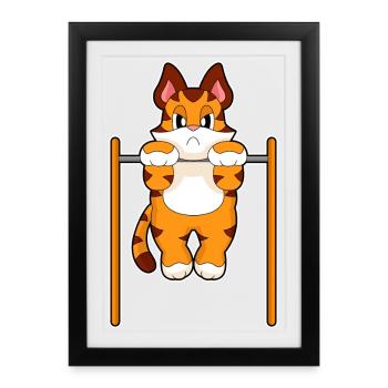 Tiger Bodybuilder Tractions Culturisme - Affiche encadrée (27 × 37 cm) - noir - Devant