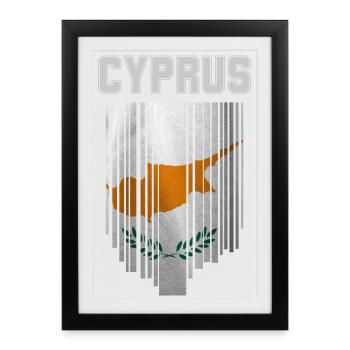 Cyprus flag, Cypriot pride - Framed poster (27 × 37 cm) - black - Front