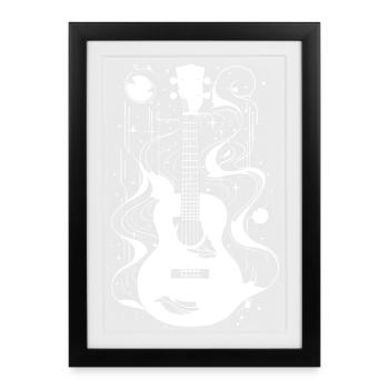Ukulele Drawing - Framed poster (27 × 37 cm) - black - Front