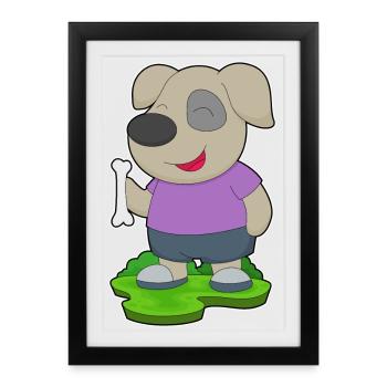 Os de chien - Affiche encadrée (27 × 37 cm) - noir - Devant