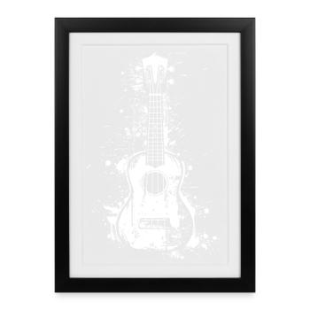 Ukulele Graffiti - Framed poster (27 × 37 cm) - black - Front