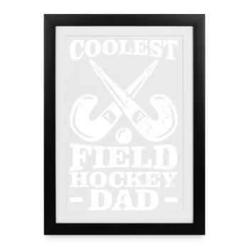 Coolest Hockey Dad - Framed poster (27 × 37 cm) - black - Front