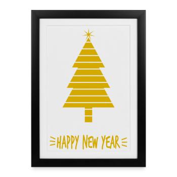 CHRISTMAS. MERRY CHRISTMAS. MERRY CHRISTMAS. SANTA CLAUS - Framed poster (27 × 37 cm) - black - Front