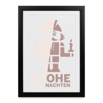 Casse-Noisette Mineur de Noël Joyeux Noël Logo - Affiche encadrée (27 × 37 cm) - noir - Devant
