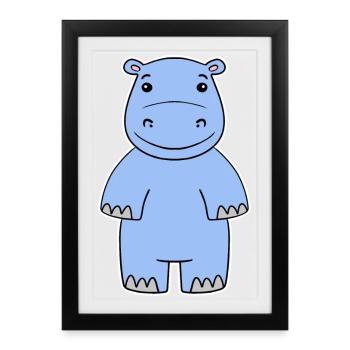 Hippopotamus - Framed poster (27 × 37 cm) - black - Front
