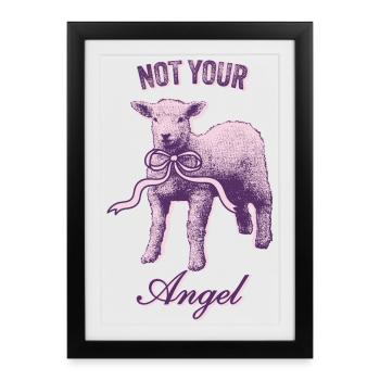 Agneau esthétique – Rebelle et doux - Affiche encadrée (27 × 37 cm) - noir - Devant