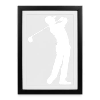 Golfeur - Affiche encadrée (27 × 37 cm) - noir - Devant