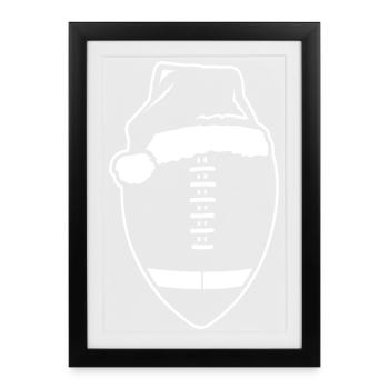 American Football Santa Hat - Framed poster (27 × 37 cm) - black - Front