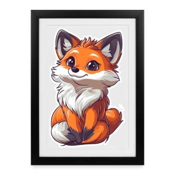 Fox - Framed poster (27 × 37 cm) - black - Front