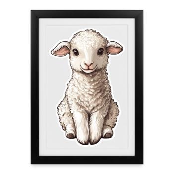 Mouton - Affiche encadrée (27 × 37 cm) - noir - Devant