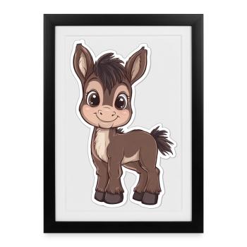 Esel - Gerahmtes Poster (27 × 37 cm) - Schwarz - Vorne