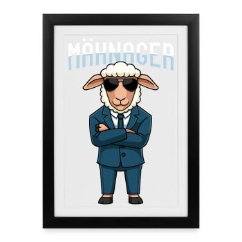 Mouton Manager Mouton Laine Mouton Cnière Rongeur - Affiche encadrée (27 × 37 cm) - noir - Devant